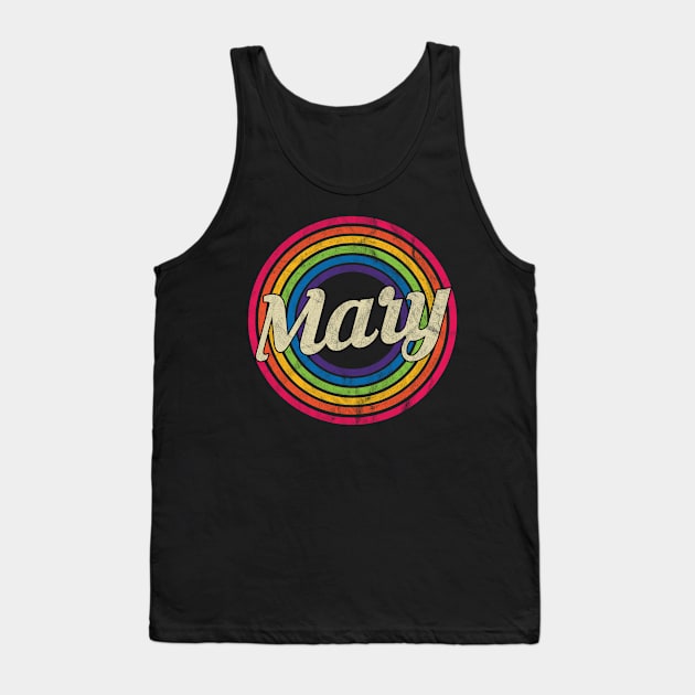 Mary - Retro Rainbow Faded-Style Tank Top by MaydenArt